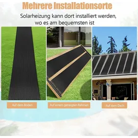 Costway Solarkollektor Poolheizung schwarz 600x75 cm