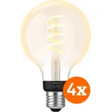 Philips Hue Filamentlampe White Ambiance Globe E27 4er-Pack