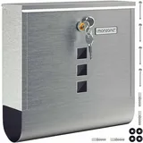 monzana Briefkasten Silber inkl. Zeitungsfach