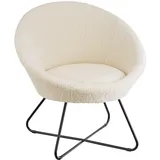 Tectake tectake® Cocktailsessel, gepolstert, mit Bouclé- oder Samtbezug, pulverbeschichtetes Stahlgestell, 83 x 73 x 82 cm