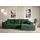 altdecor Ecksofa Cord mit Schlaffunktion und Bettkasten 2-Sitzer Grün
