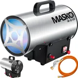 MASKO MASKO® Gasheizgebläse Gasheizer Heizkanone Gasheizstrahler Bauheizer Gas Heizgerät heizstrahler Heißluftgenerator inkl. Gasschlauch & Druckminderer Heizgebläse für handelsübliche Gasflaschen