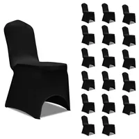vidaXL Stuhlhusse Stretch Schwarz 18 Stk.