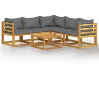 vidaXL Garten-Lounge-Set 6-tlg. grau