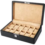 Uhrenbox Uhrenkasten Uhrenetui Uhrenbox Aufbewahrungskoffer Uhrenkoffer Reisedisplay 12 Fächer Tragbarer Uhrenbox-Ständer Mit Schloss Uhrenorganisator Uhren Aufbewahrungsbox Uhrenschatulle ( Blue : Br