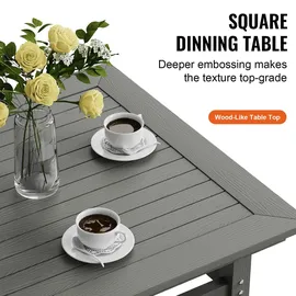 Vevor 5-teiliges Gartenmöbel Set Balkonmöbel Set 1 Tisch + 4 Stühle, 150 kg / 150 kg Sitzgruppe Garnitur Wetterfest Sonnenfest, Essgruppe Garten Terrassenmöbel-Set Modern Balkon Möbel Hellgrau