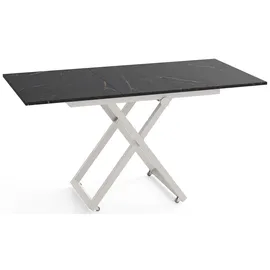 WFL GROUP Axen Schwarz Marmor 120-160 x 80 x 38-75 cm