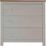 MID.YOU Kommode Emerald, Creme, Natur, Metall, 3 Schubladen, 79x81x35 cm, stehend, Garderobe, Garderoben Kommoden