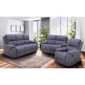 Femo Fernsehsessel FM-3231, Graublau - Mikrofaser - mit Relaxfunktion