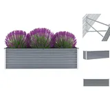 vidaXL Garten-Hochbeet Verzinkter Stahl 160x40x45 cm Grau