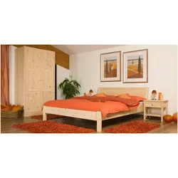 Gaderform Zirbenbett Ginevra - 140x200cm	Zirbe roh unbehandelt	Kopfteil geneigt offen