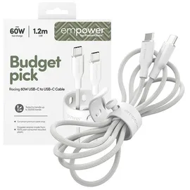 Panzer Glass empower by PanzerGlass Racing USB-C zu USB-C Kabel 60W 1,2m Silber Weiß