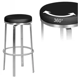 KADIMA DESIGN Barhocker Modern - Drehbar, Gepolsterte Sitzfläche, Edelstahlgestell, 76 cm Höhe, KADIMA DESIGN