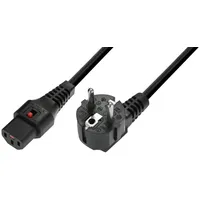 IEC Lock Kaltgeräte Netzkabel verriegelbar 3x1,0 5m sw