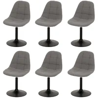 Mendler 6er-Set Esszimmerstuhl HWC-A60, Küchenstuhl Stuhl Drehstuhl, Stahl Stoff/Textil