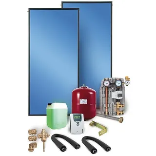 Sunex Solaranlage Flachkollektor Paket Solar sx 2.0 4,04 m2 Solarthermie Solar Warmwasser