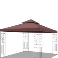 WULIDE Pavillon Ersatzdach 3x3 mit Kamin Wasserdicht Stabil Winterfest Oxford-Stoff für Outdoor Metallpavillon Holzpavillon (Nur Baldachin)