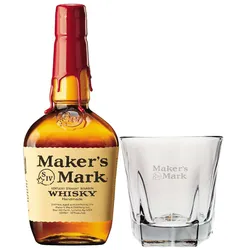 Maker's Mark Kentucky Straight Bourbon Whiskey + Tumbler Glas - 1,0...