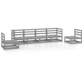 vidaXL Garten-Lounge-Set 6-tlg. grau Kiefer