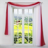 SCHOAL Querbehang Gardine Freihanddeko aus transparentem Voile Deko Gardinen Schals Vorhang Farbverlauf Rot HxB 140x500cm