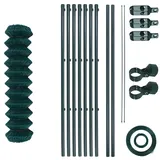 Estexo Maschendrahtzaun-Gartenzaun-Set verzinkt und grün beschichtet Maschenweite 6 x 6 cm, Zaunset, Drahtzaun, Maschendraht, Komplettset, Zaun-Set (1,0 x 15 m)