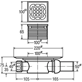Viega Badablauf 4935.1 in 40x50mm Kunststoff grau