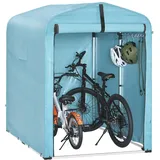 SoBuy Fahrradgarage wetterfest Geräteschuppen Fahrradgarage für 1-2 Fahrräder Carport Zelt mit UV-Schutz Fahrradschuppen für Regenschutz Terrasse Motorrad Garage Gartenhaus Blau 120x163x176cm KLS11-BL