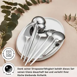 KARACA Porto 7-teiliges Service-Set aus Stahl - Elegantes und Hochwertiges Küchenzubehör für Anspruchsvolles und Stilvolles Servieren in Ihrer Küche