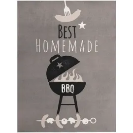Primaflor Primaflor-Ideen in Textil Fußmatte »BBQ Grillunterlage HOMEMADE« rechteckig 5 mm Höhe Grillmatte ideal als Bodenschutz, mit Spruch, rutschhemmend, waschbar, grau
