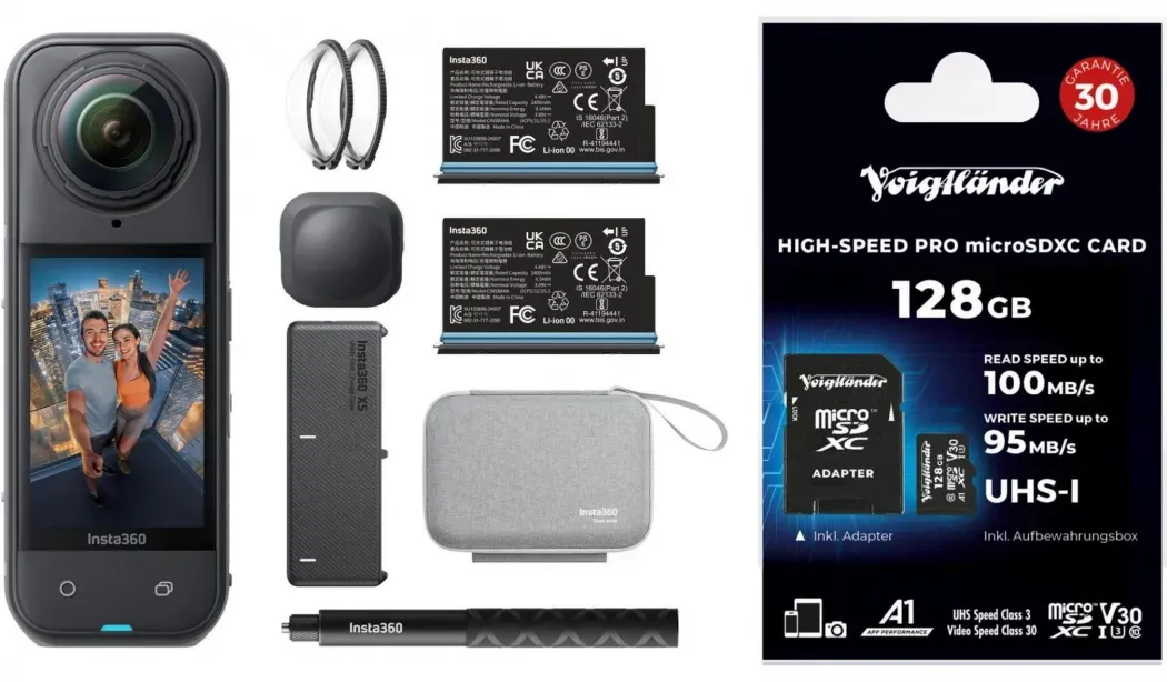 INSTA360 X5 Essentials Bundle + Voigtländer 128GB Prof HighSpeed UHS-I
