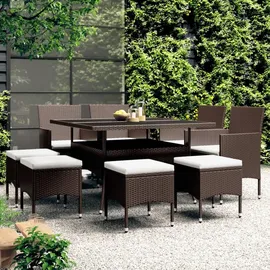 vidaXL Garten-Essgruppe 9-tlg. Braun