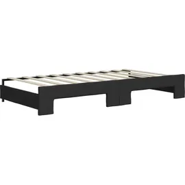 vidaXL Tagesbett Ausziehbar mit Matratzen Schwarz 90x190 cm Stoff