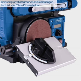SCHEPPACH Band- und Tellerschleifer BTS800Vario Schleifmaschine mit LCD Display & stufenloser Vario Speed | 400W | klappbar | Schleifband 914x100mm | Ø150mm Klettschleifteller | inkl. Queranschlag