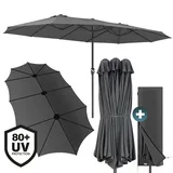 Kingsleeve Doppelsonnenschirm Anthrazit UV-Schutz 80+