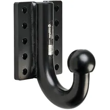 Westfalia Anschraubplatte (10-Loch) mit Kugelhals - höhenverstellbar/Kugelabstand horizontal 112mm / vertikaler Kugelabstand 34mm/62mm/90mm