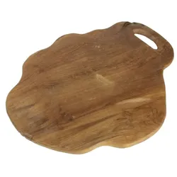 HSM Collection Holztablett Teakholz natur, 40x49x2 cm