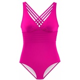 LASCANA Badeanzug, mit toller Rückenlösung und Shaping-Effekt, pink Gr.38 Cup D,