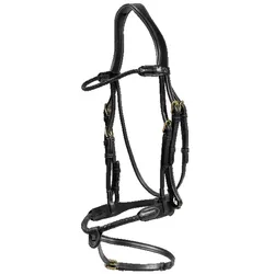 Dyon Rund geflochtene Trense mit kombiniertem Reithalfter - braun - Pony