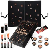 KreativeKraft Adventskalender 2024 - Beauty Make Up Set für Damen und Teenager Mädchen (Schwarz)