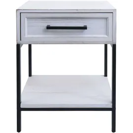 Mendler Nachtschrank HWC-N91 59 x 43 x 36 cm Weiß