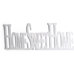 Deko-Objekt Home Sweet 76 x 29 cm Holz Weiß