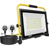 AUXTINGS LED Baustrahler, 200W 20000lm Arbeitsleuchte, LED Arbeitsleuchte mit Stecker, IP66 Wasserdicht Baustrahler LED mit 3M Kabel, Tragbar Baustrahler für Werkstatt oder Baustelle,Garage
