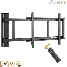 Easy Life EasyLife - TV Wandhalterung elektrisch schwenkbar, 32-75 Zoll, VESA bis 600x400 (schwarz) - Schwarz