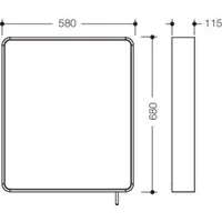 Hewi Kippspiegel S 800, pulverbeschichtet, weiß tiefmatt, 580x680 mm