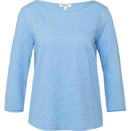 s.Oliver Shirt mit Flammgarnstruktur Blau 3XL