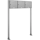 AL Briefkastensysteme 3er V2A Edelstahl Silber