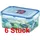 wns-emg-world Frischhaltedose rechteckig transparent 15,1 x 10,8 x 6,9 cm 0,6 l 6-teiliges Set