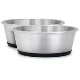 LIONTO 2er Set Futternapf aus Edelstahl, robuster, rutschfester Napf für Hunde & Katzen, spülmaschinengeeignet & geruchlos, 950 ml