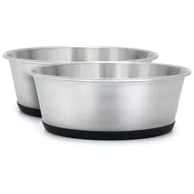 LIONTO 2er Set Futternapf aus Edelstahl, robuster, rutschfester Napf für Hunde & Katzen, spülmaschinengeeignet & geruchlos, 950 ml