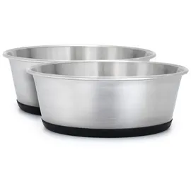 LIONTO 2er Set Futternapf aus Edelstahl, robuster, rutschfester Napf für Hunde & Katzen, spülmaschinengeeignet & geruchlos, 950 ml